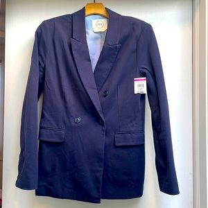 NWT 1901 Nordstrom created brand, lined dark blue double breasted blazer!!